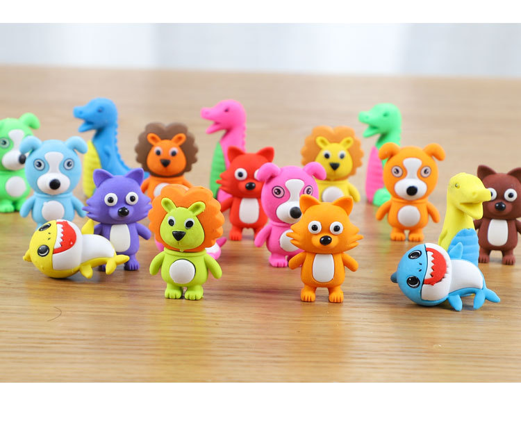 Cartoon Animal Shape Eraser Detachable Assembly Toy Random 1 Piece display picture 2