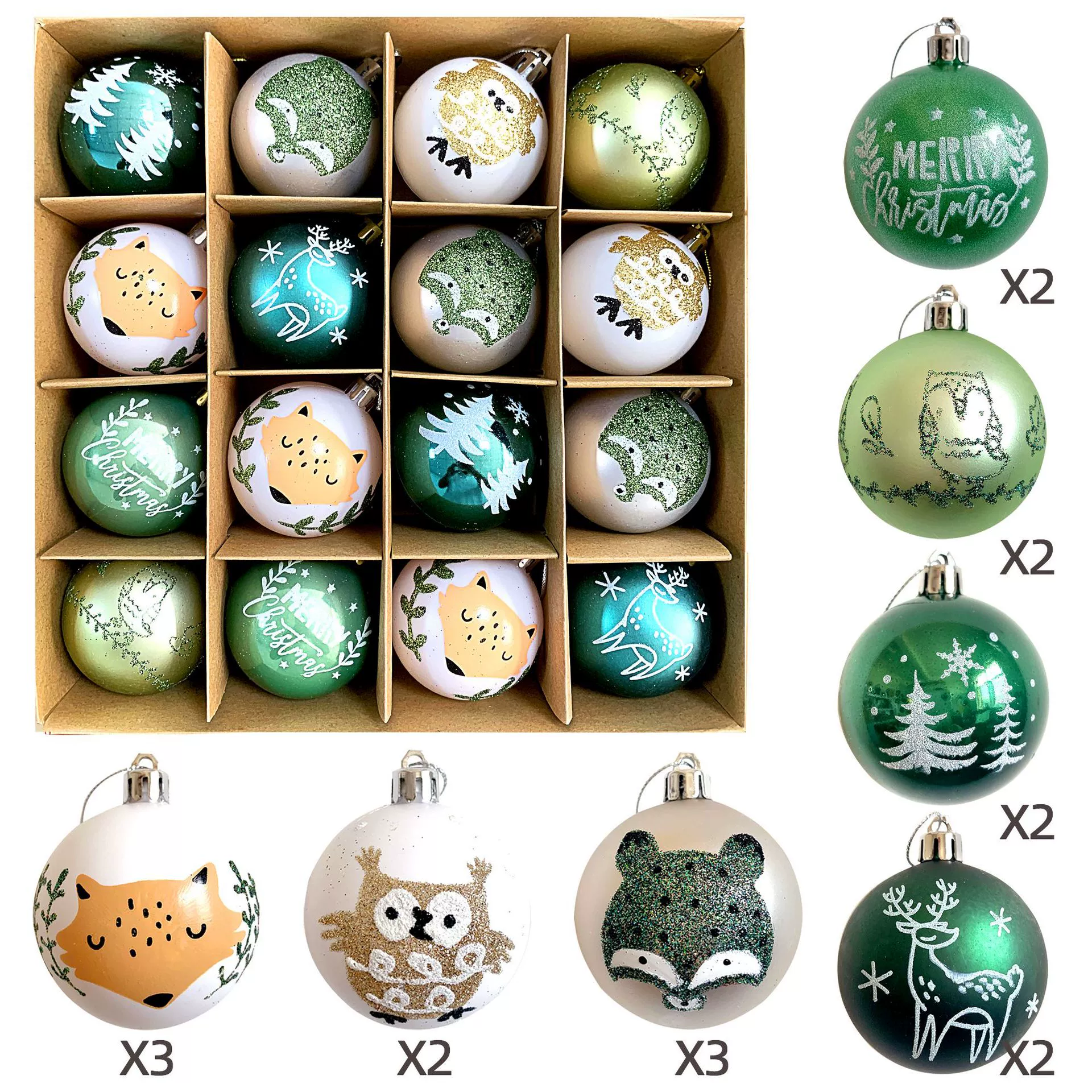 Christmas cartoon plastic painted pendant, Amazon, Birthday gift