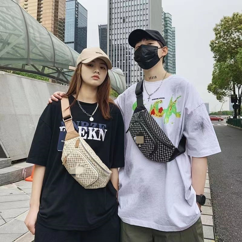 Cross-border New Fashion Crossbody Bag Waist Bag Men's and Women's Backpack Shake Tone Same Style Waist Bag Fashionable Brand Ins Sports Casual Bag
