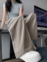 W 16066 Blue Ice Silk Wide Leg Pants ��˿���ȿ� ŷ���羳