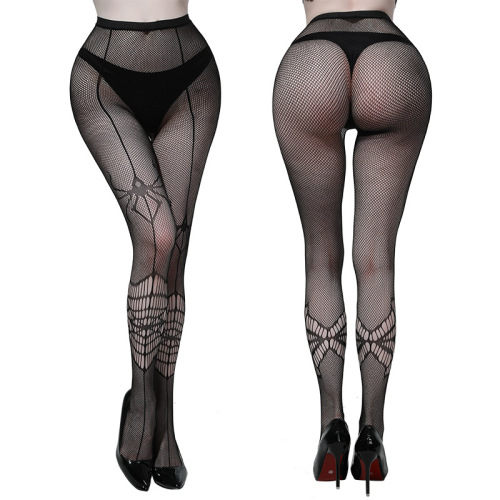 Fishnet stockings, black stockings, hollow toes, encrypted jacquard mesh stockings, sexy ins, trendy European and American mesh black stockings, cross-border