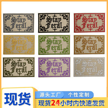 跨境热销英文字母刺绣魔术贴 服装手账本diy电脑绣花装饰热熔胶贴