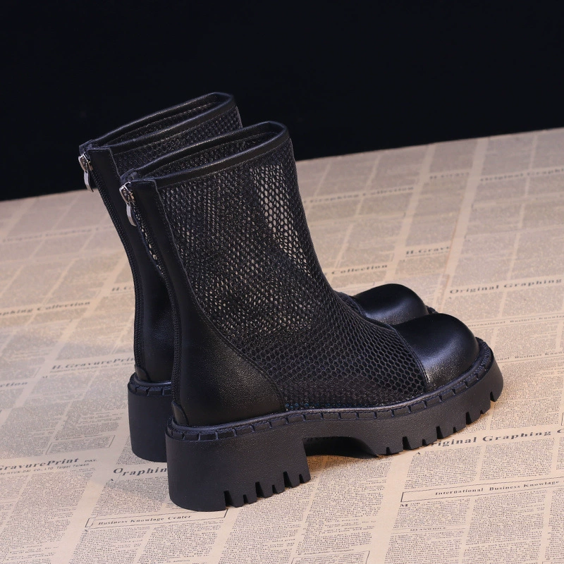 Martens, summer breathable low boots platform, genuine leather