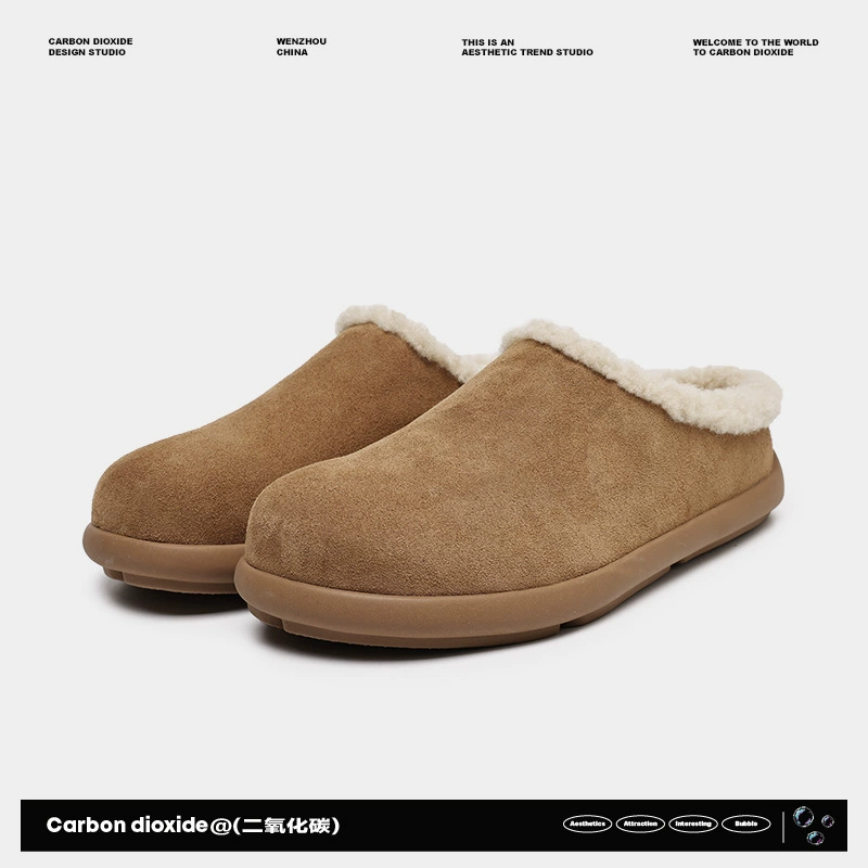 Мужские туфли Muller с закрытым носком, меховые полуботинки, осень-зима 2024, теплые, минималистичные, на флисовой подкладке, утолщенные, в парном стиле, модель Small Potato Birkenstock.