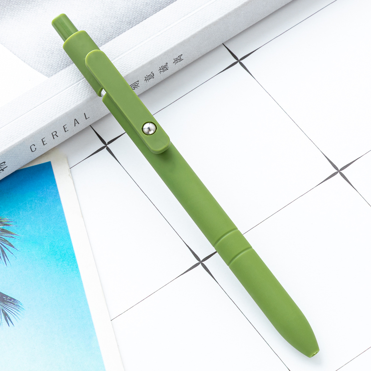 Nuevo bolígrafo neutro de color Morandi puede imprimir logotipo estudiantil papelería bolígrafo de plástico publicitario bolígrafo regalo