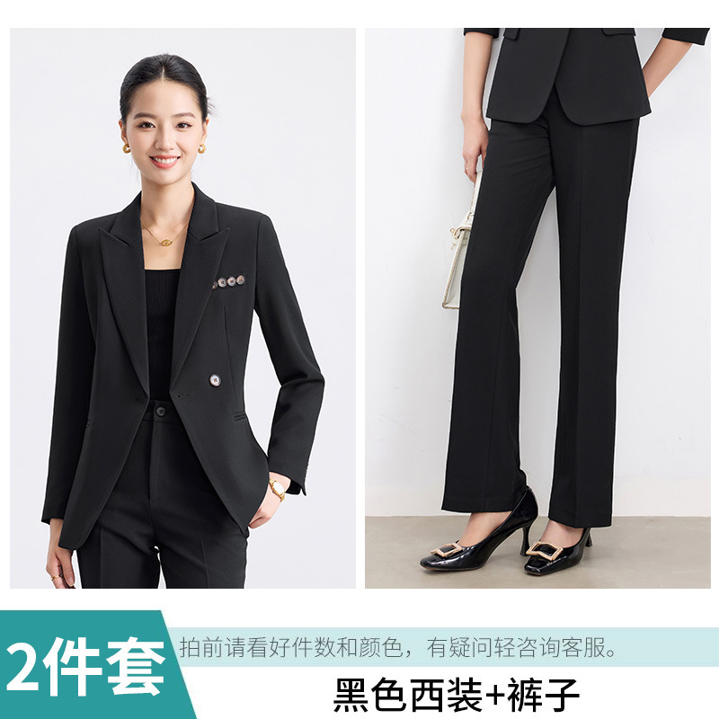 简约气质干练女神范职业西服套装秋冬高级感工作服小西装马甲套装|undefined