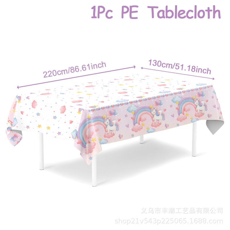 マーメイドユニコーンテーマ誕生日パーティー使い捨てPEテーブルクロスピクニックパーティーテーブル装飾プラスチックテーブルクロス|undefined