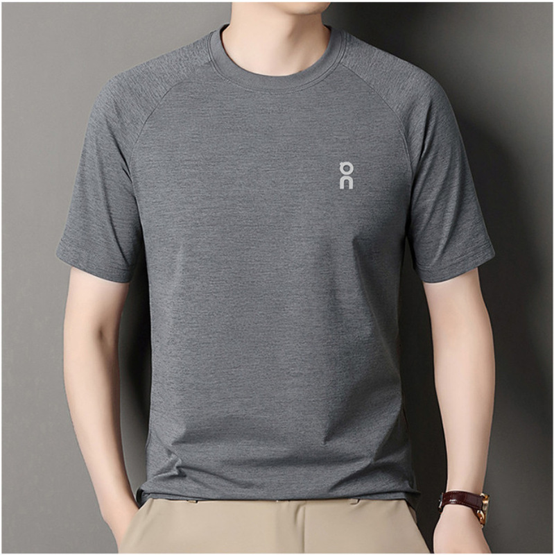 Summer New Cross-Border Men's Casual Round-Neck Short-Sleeve T-Shirt, Fashionable and Versatile Breathable Top for Young and Middle-Aged, Foreign Trade Dropshipping