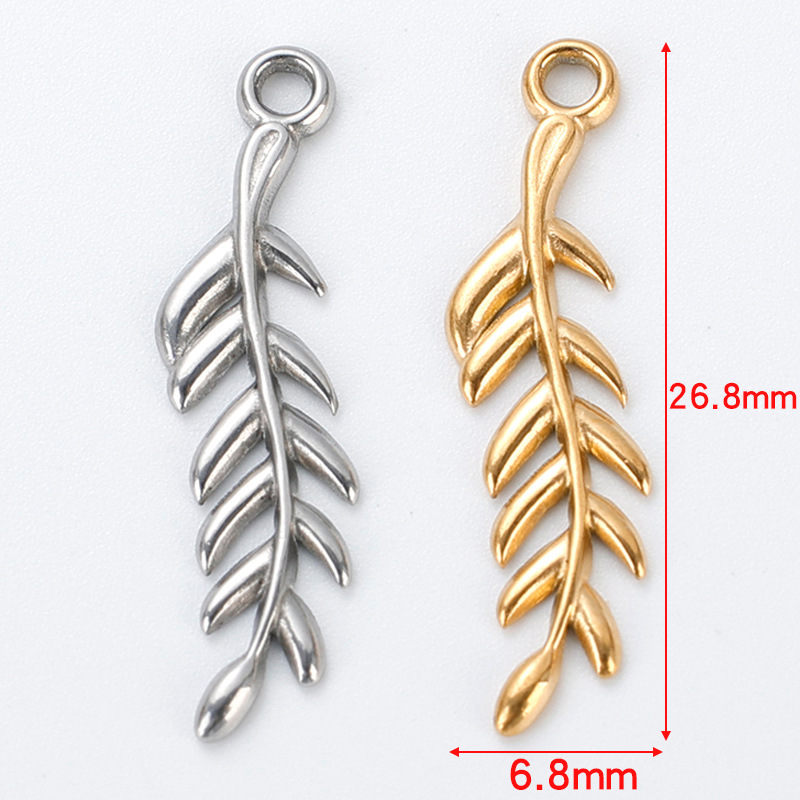 Pendant Jewelry Making Type 1 Piece 304 Stainless Steel Cross Leaf Heart Shape Pendant