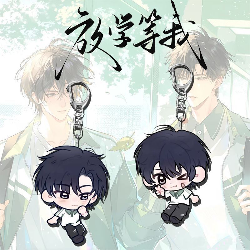 Wait for Me after School, Peripheral Keychain Pendant, Acrylic Chen Jingsheng, Cute Accessories, Two-Dimensional School Bag Gift