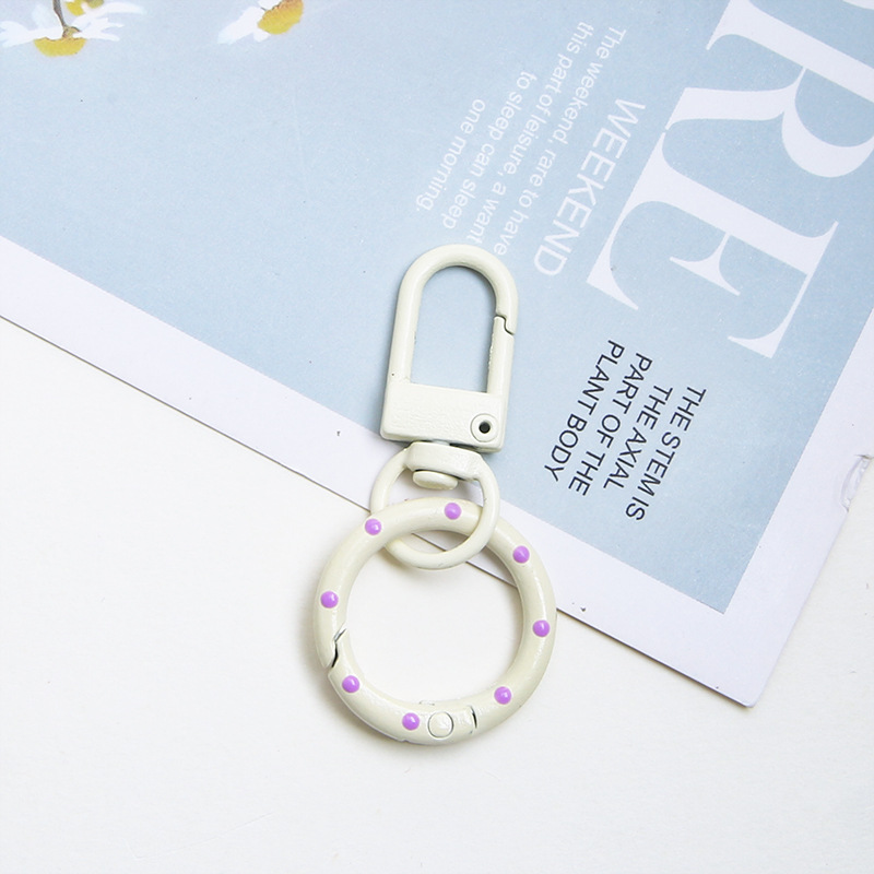 [Beige] Door buckle + polka dot spring buckle