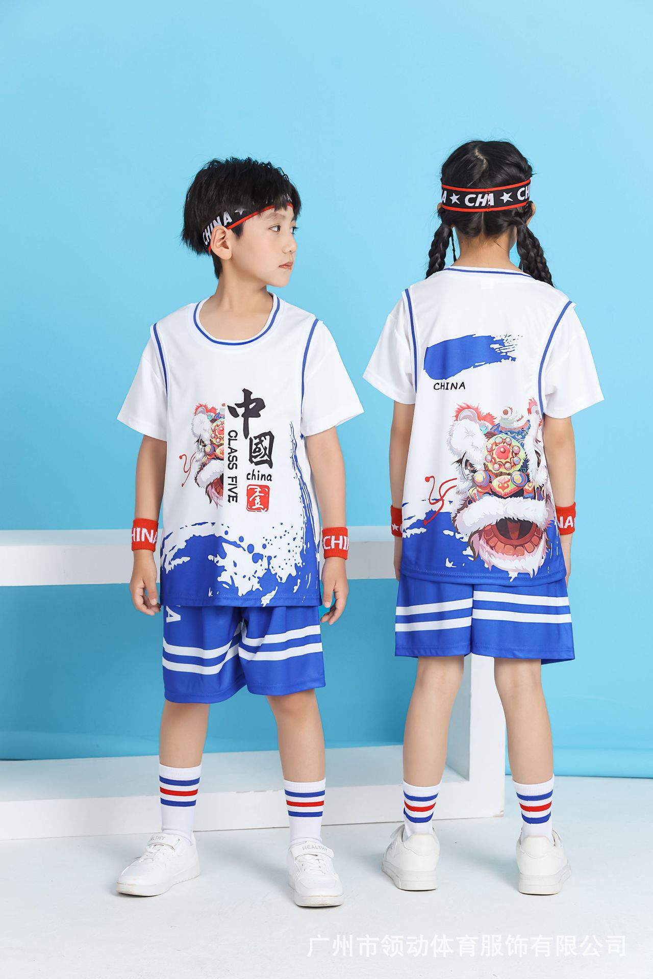 중국 화이트 블루 사자