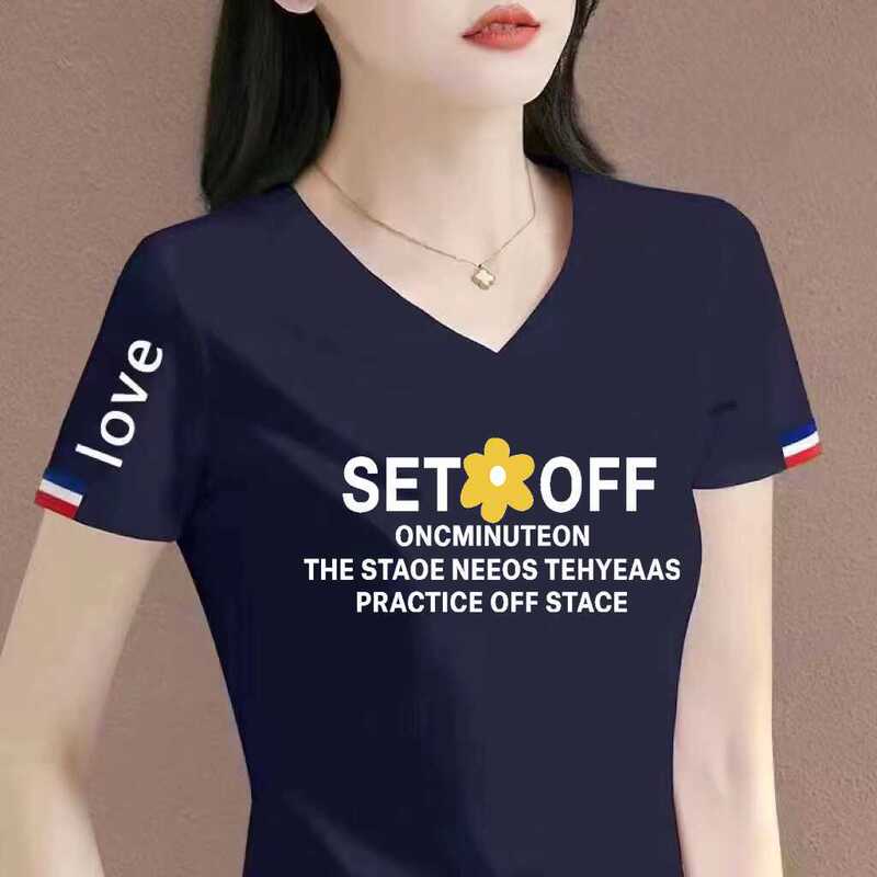 Clearance Leak-picking Tail List Big-name Mom Short-sleeved T-shirt Loose Western-style Small Shirt Middle-aged and Elderly plus size T-shirt Top for Women