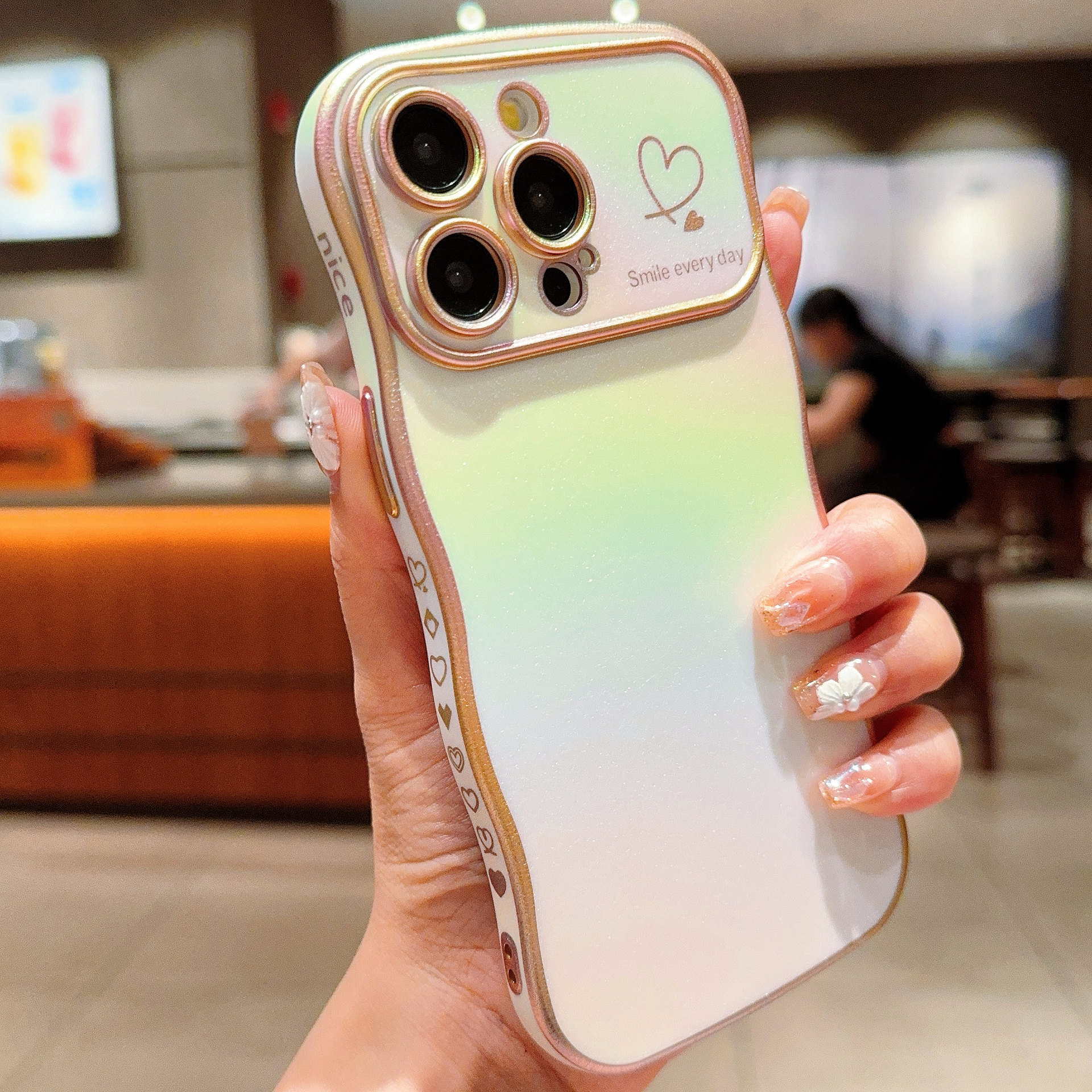 Nuevo color de seda brillante pantalla de seda para Apple 17 proMax caso de teléfono móvil gradiente todo incluido iphone 16 comercio exterior
