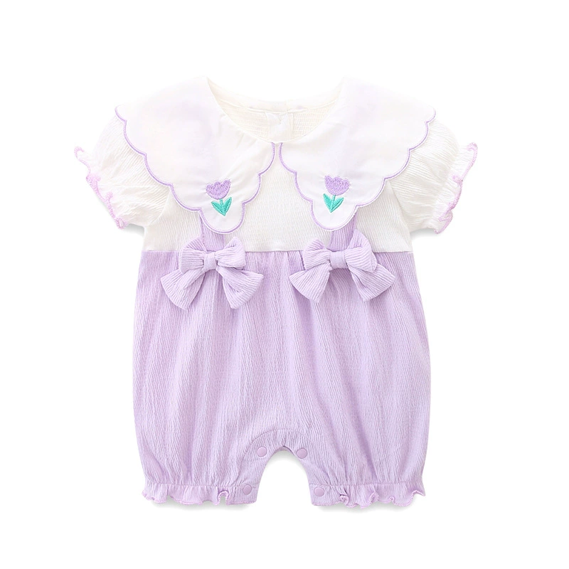 Children's summer thin overall with bow, bodysuit, western style