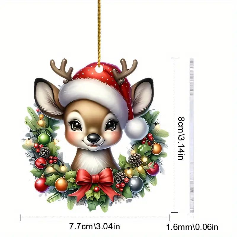 Navidad encantadora ciervo decoración de vacaciones colgante de nuevo acrílico transfronterizo colgante de automóvil plano mochila colgante