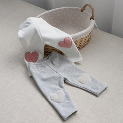 Baby girl spring velvet warm love patch leggings girls winter velvet pants baby newborn pants winter