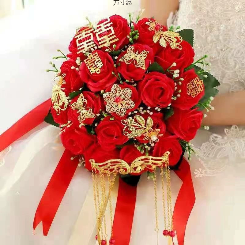 Retro realistic photography props for bride, Chinese style