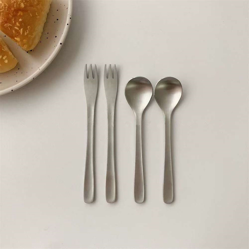 Ins-Style Cute Fruit Fork, Small Stainless Steel Korean Dessert Fork and Spoon, Popular Cake and Ice Cream Spoon, Yogurt and Coffee Spoon Ins-Style Cute Fruit Fork, Small Stainless Steel Korean Dessert Fork and Spoon, Popular Cake and Ice Cream Spoon, Yogurt and Coffee Spoon