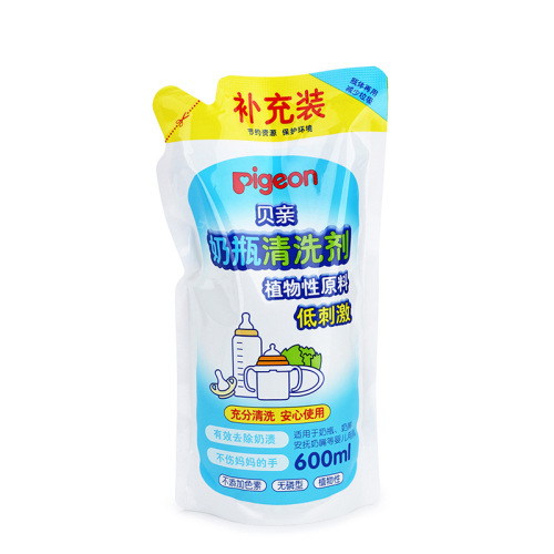 Pigeon Baby Bottle Cleaner | Bottle & Nipple Wash Solution, 600ml Pouch Pack, Model MA28