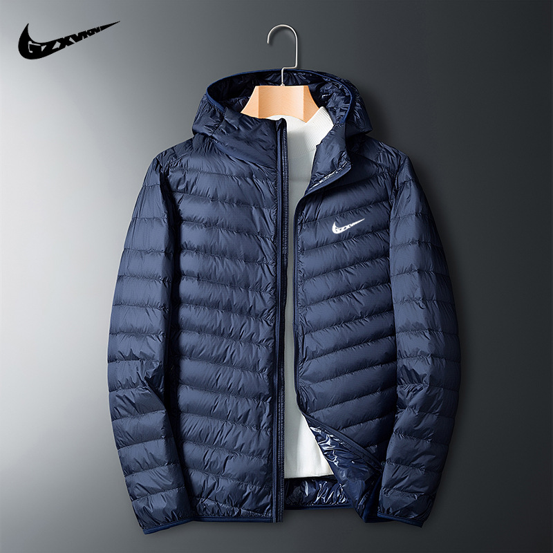 Marca ligero abajo Chaqueta corta de los hombres 2022 Otoño e Invierno nueva moda pato blanco abajo collar del soporte abrigo caliente