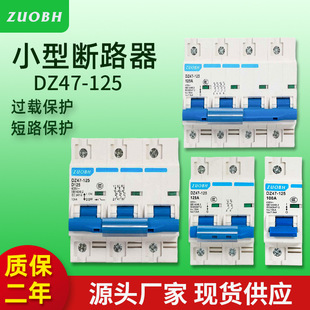 Air switch DZ47-125 household air switch 1p 2p 3p 4p small circuit breaker 80A100A125A