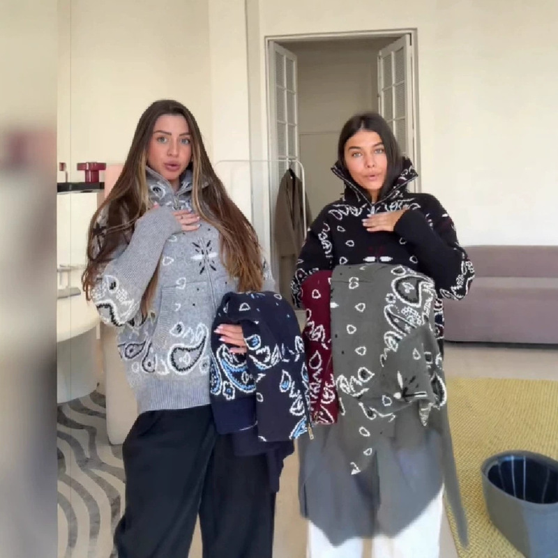 Cross-Border 2026 Autumn and Winter New Style Women's Zip-Up Inner Wear, Versatile Design, Long-Sleeve Cardigan Sweater, Loose Fit for Women Cross-Border 2026 Autumn and Winter New Style Women's Zip-Up Inner Wear, Versatile Design, Long-Sleeve Cardigan Sweater, Loose Fit for Women
