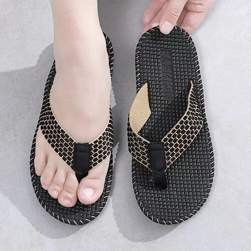 New Snake Print Herringbone Sandals for Men - Summer Outdoor Wear, Slip-On Slides with Non-Slip Soft Soles, Sandals for Men - Anti-Odor and Wear-Resistant