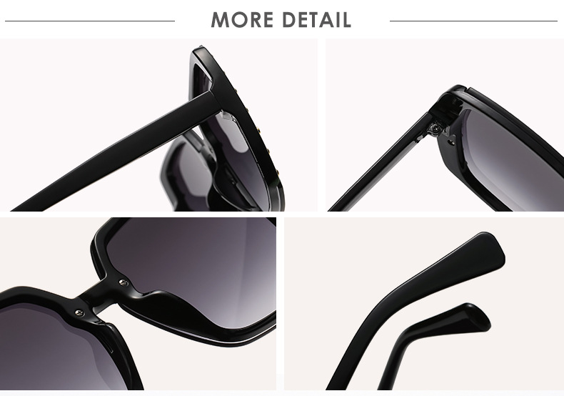 Fashion New Style Large Square Frame Rivet Sunglasses display picture 10