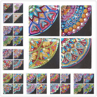 5d Diamond painting triangle corner bookmark mandala flower bright diamond crystal shaped diamond diy spot