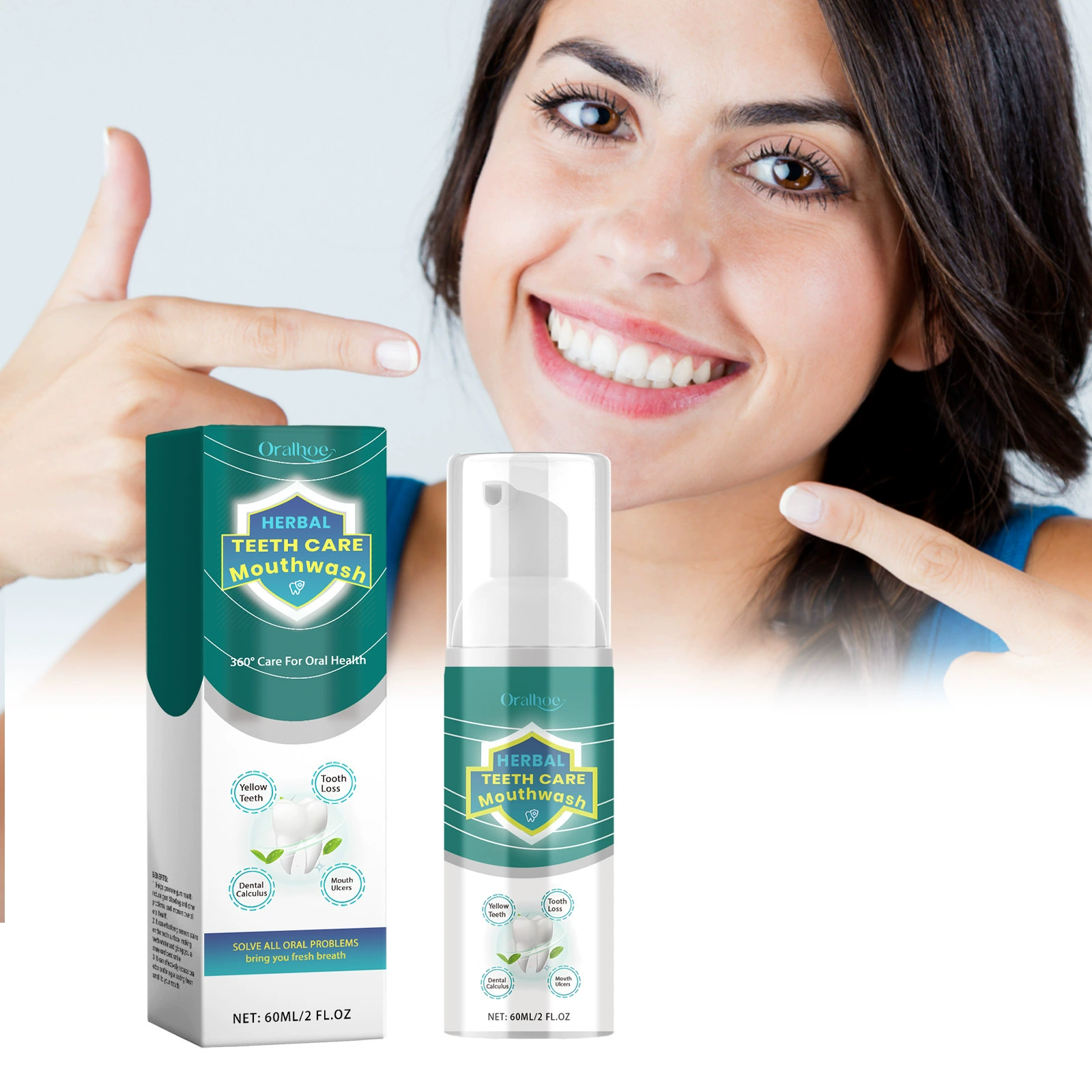 ORALHOE Облегчение полости рта, очищающий зубы, очищающий зубы, очищающий зубы, свежий дыхание, зубная пена, очищающая зубная паста