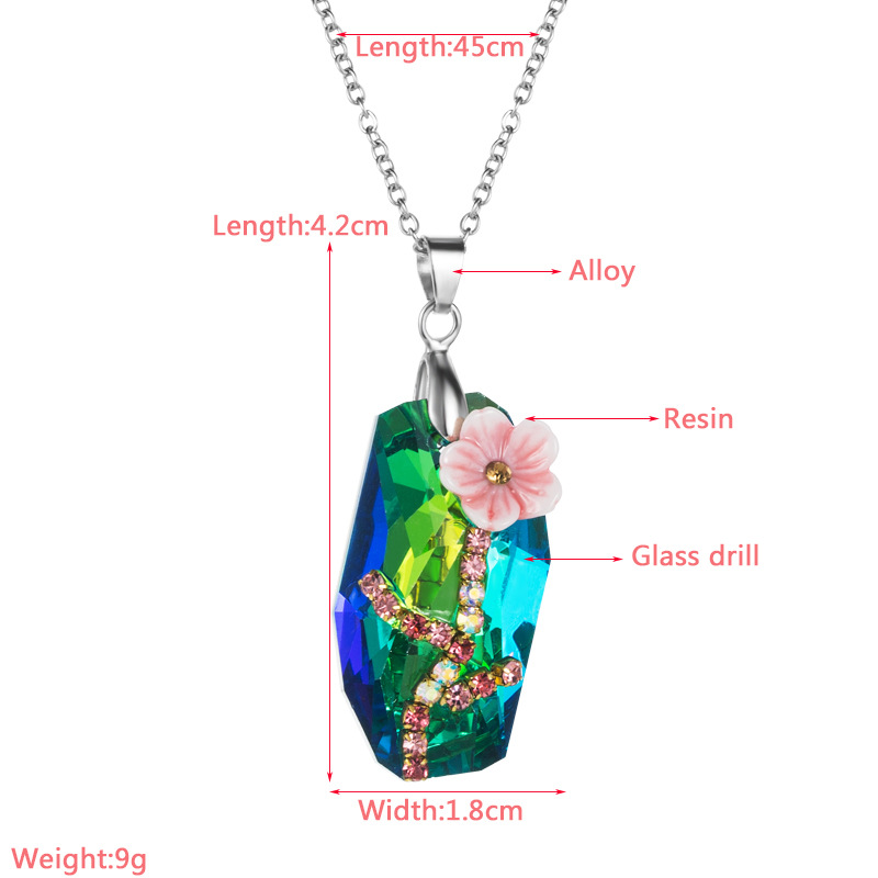 Fashion Flower Alloy Plating Rhinestones Pendant Necklace