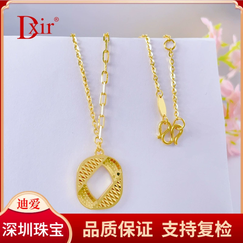 [Оригинальная модель высокой точности] Кольцо AB Chain Fish Scale 17-18inch Регулируемая цепочка Золото Чистое золото 999