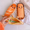 Plush brand Japanese pencil case, high quality funny storage bag for elementary school students, toast