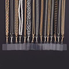 Cross-border new metal chain mobile phone crossbody chain with clip 125cm mobile phone lanyard anti-fall mobile phone chain hanging neck