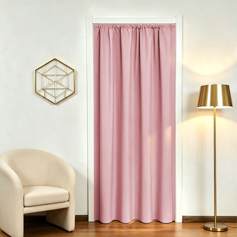 1pc solid color laminated rod pocket blackout fabric curtain partition curtain in multiple colors for doorways, wardrobes, and bedroom home decoration 1pc solid color laminated rod pocket blackout fabric curtain partition curtain in multiple colors for doorways, wardrobes, and bedroom home decoration