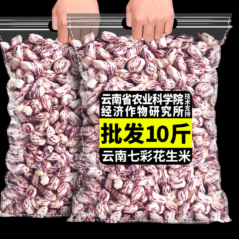农科院新货云南特产七彩花生米去壳新鲜晒干种籽子牛奶花生商用批