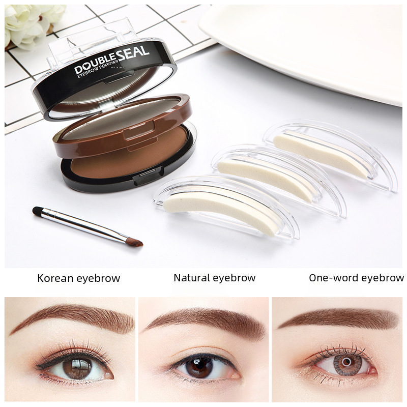 Gemeng Two-Color Eyebrow Stamp Eyebrow Cream Eyebrow Powder Waterproof and Sweat-Proof Not Easy to Smudge Natural Novice-Friendly Lazy Eyebrow Dye Cream