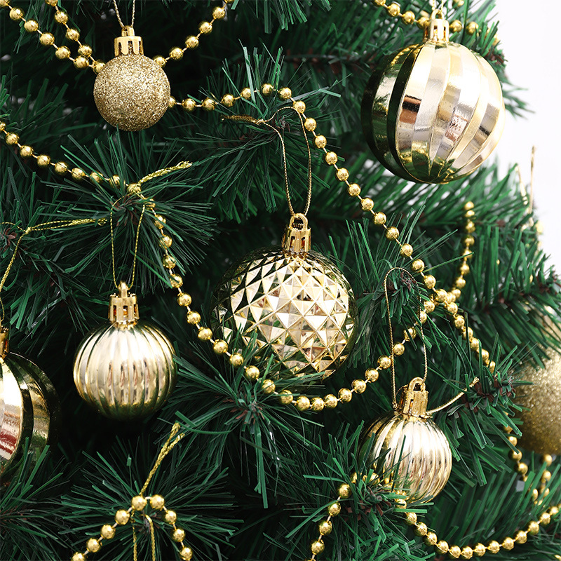 Transfronterizos para Amazon venta caliente nuevo paquete de regalos galvanizado pintado árbol de Navidad colgar decoraciones set de bolas de Navidad