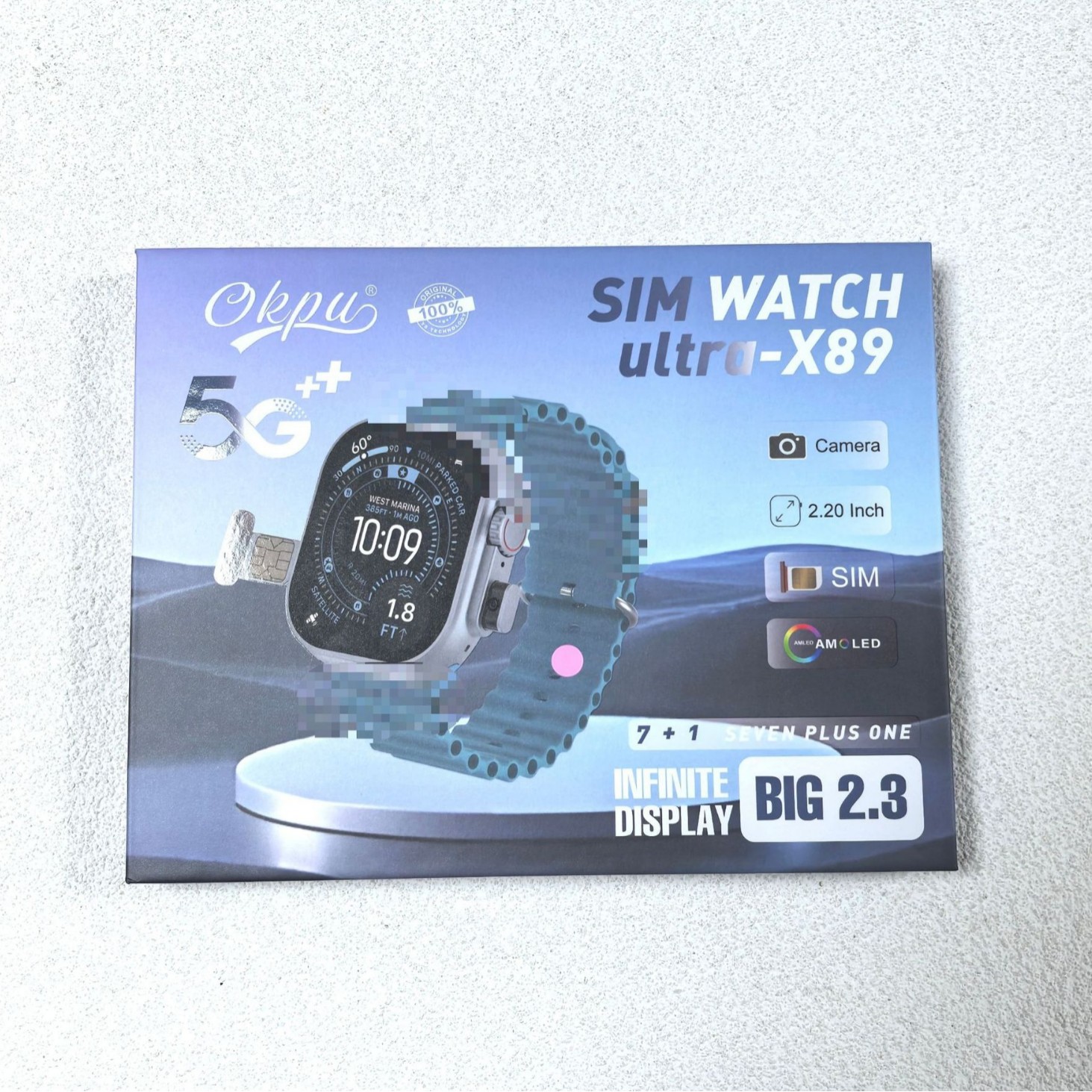 Cross-Border New Simwatchultrax89 Smart Watch 7in1 Plug-In Card Set Sports Pedometer Blood Pressure
