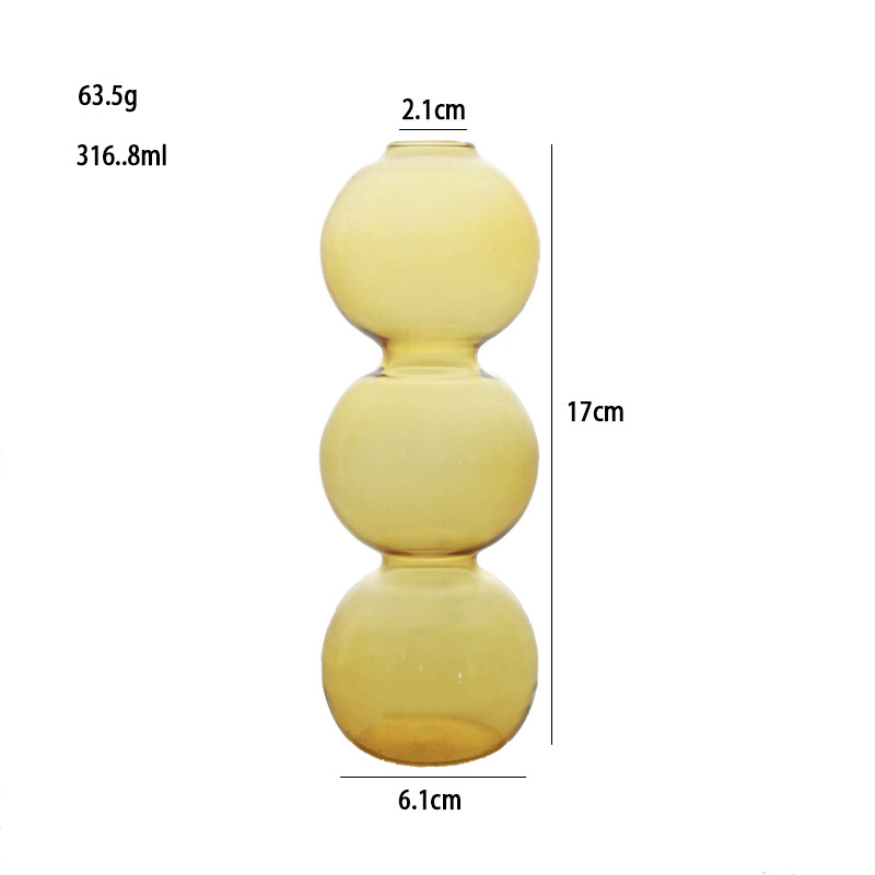 Florero pequeño de cristal, nicho hidropónico para cultivo en agua, adorno transparente con forma de burbuja, decoración para arreglos florales en la sala de estar, bola de cristal con forma geométrica