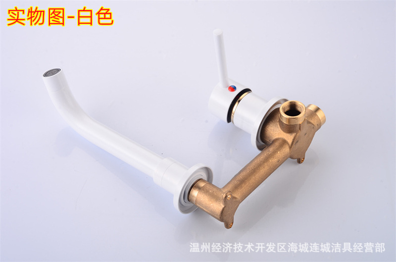 All-copper body mixing valve, concealed cold and hot washbasin faucet, wall-mounted washbasin faucet, Amazon export undefined