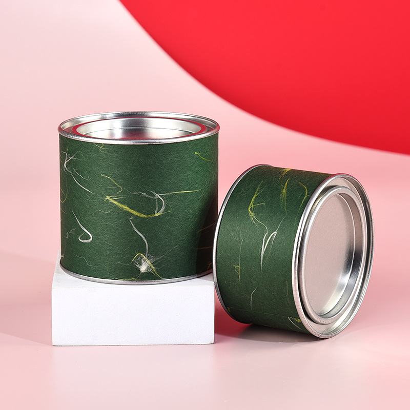 纸罐圆形密封花茶礼品包装圆筒食品牛皮纸茶叶罐铁盖纸筒可定规格