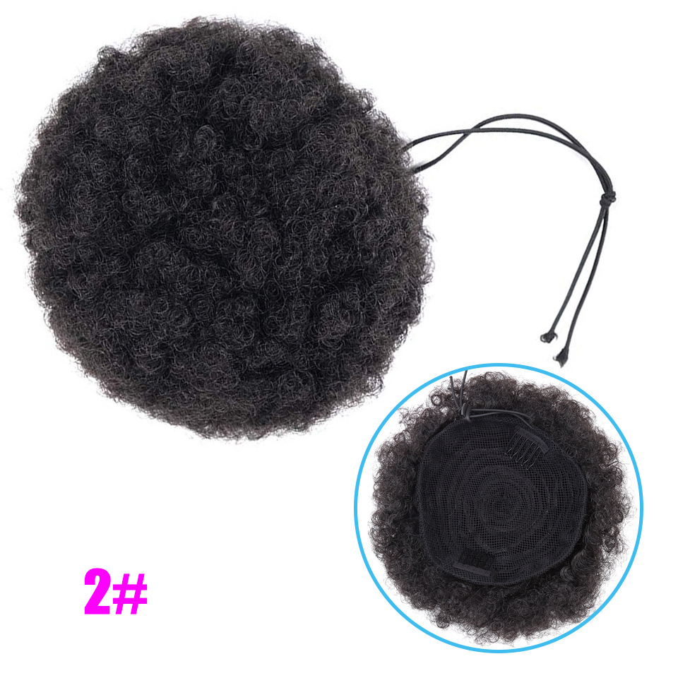 Queue de cheval à cordon afro-américaine chignon synthétique_voghion.com