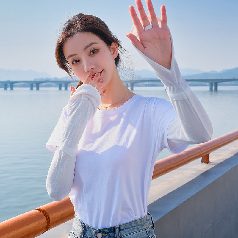 冰袖手套女夏季开车大码防晒袖宽松防紫外线透气冰丝袖套护臂骑行