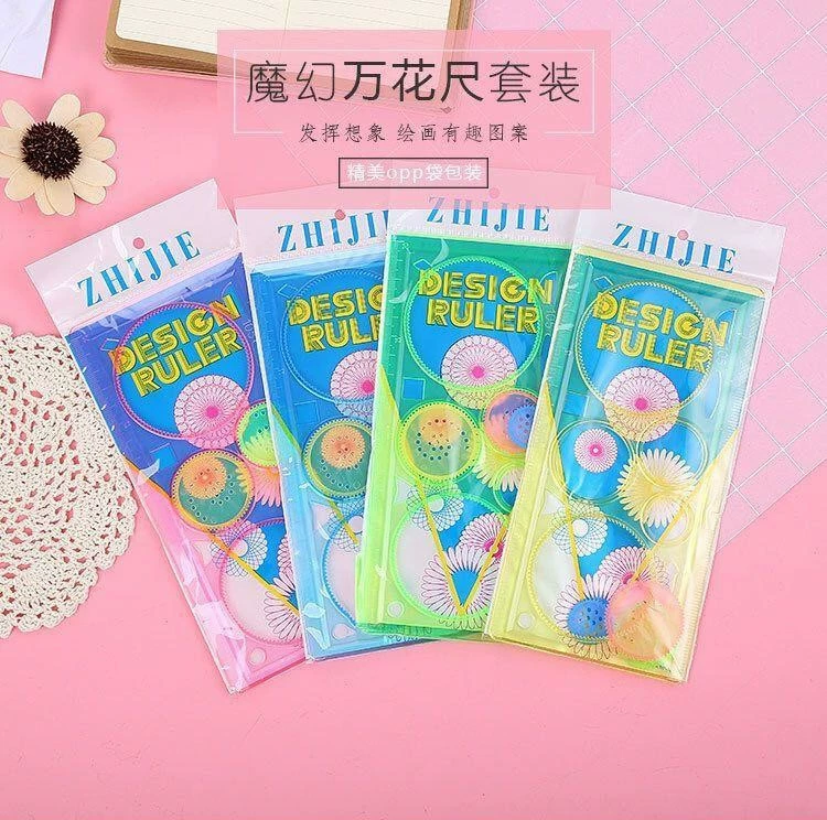 Многофункциональная линейка-калейдоскоп, волшебный набор, универсальная линейка с кривым механизмом, набор инструментов для рисования, образовательный шаблон, линейка