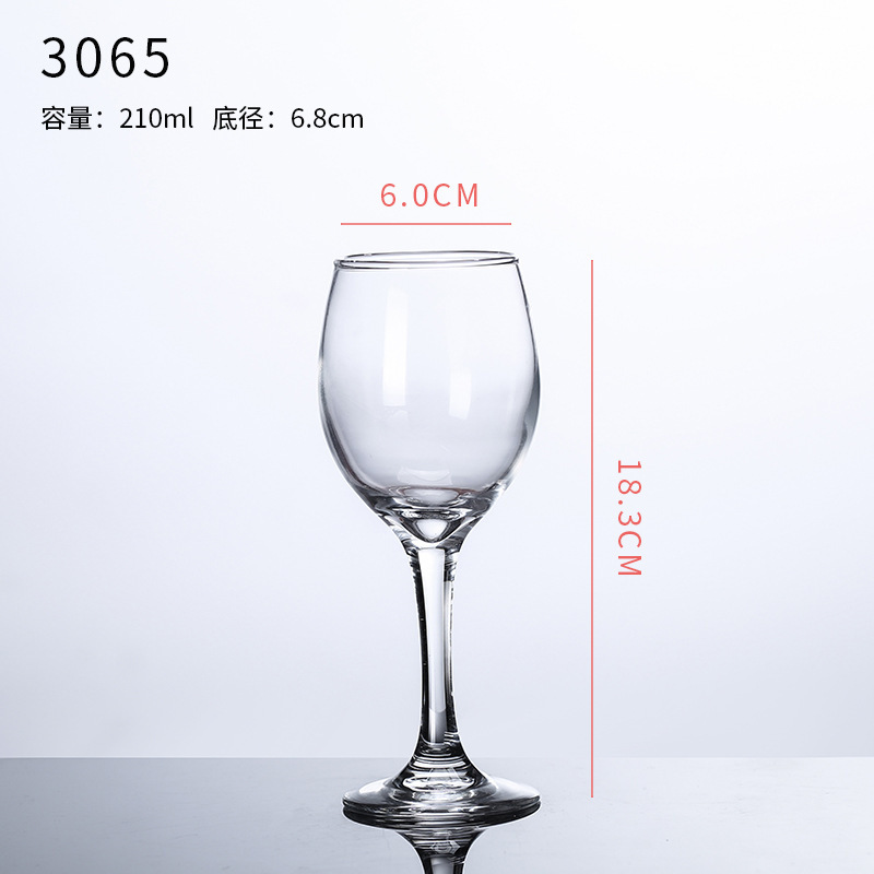 Fábrica directa de vidrio transparente tazas de vino alto pie tazas de vino KTV bar restaurante con regalos de tazas de vino