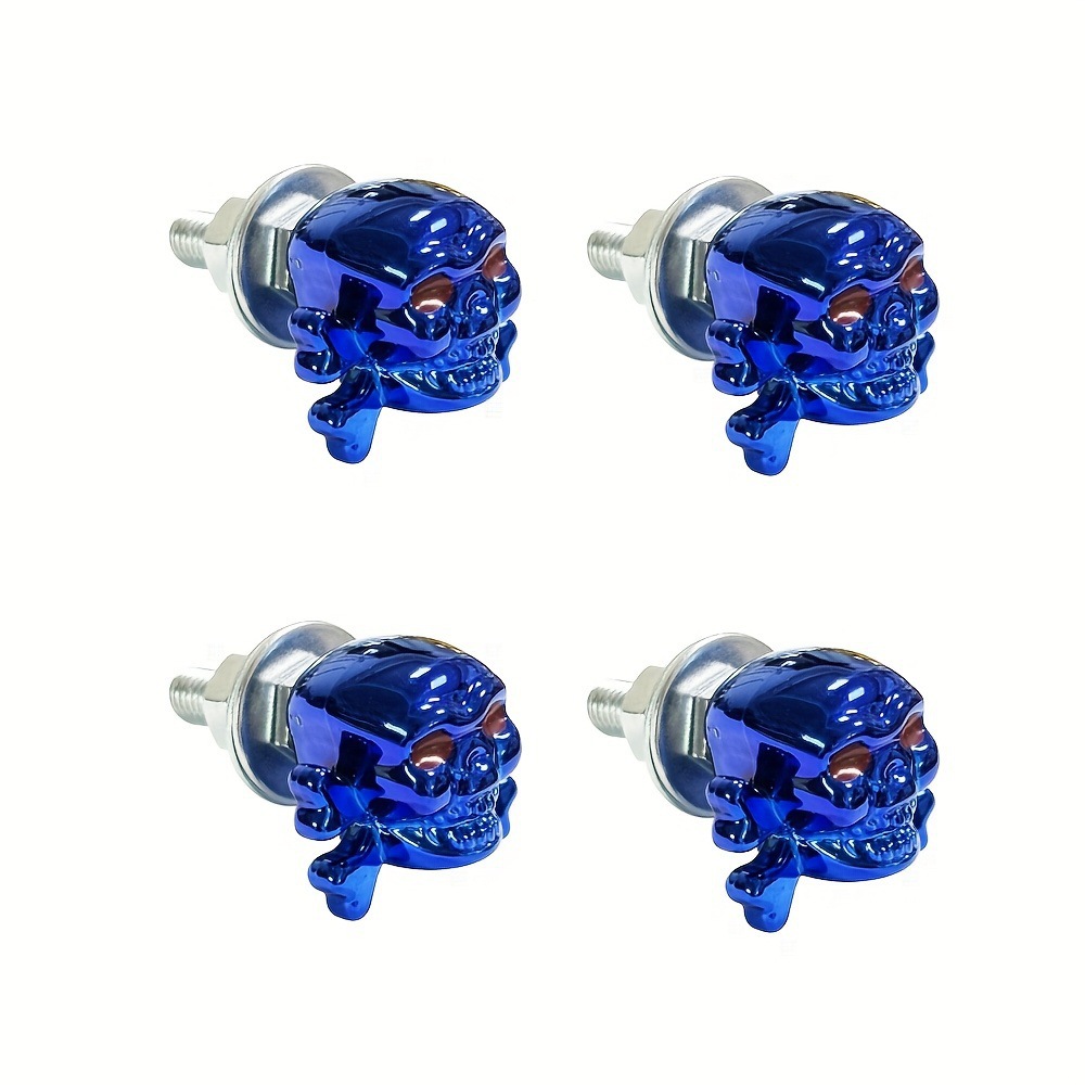 Nieuwe schroeven in doodskopvorm, M6-schroefdraad, universeel voor alle automodellen, kentekenplaathouder, grensoverschrijdend._voghion.com