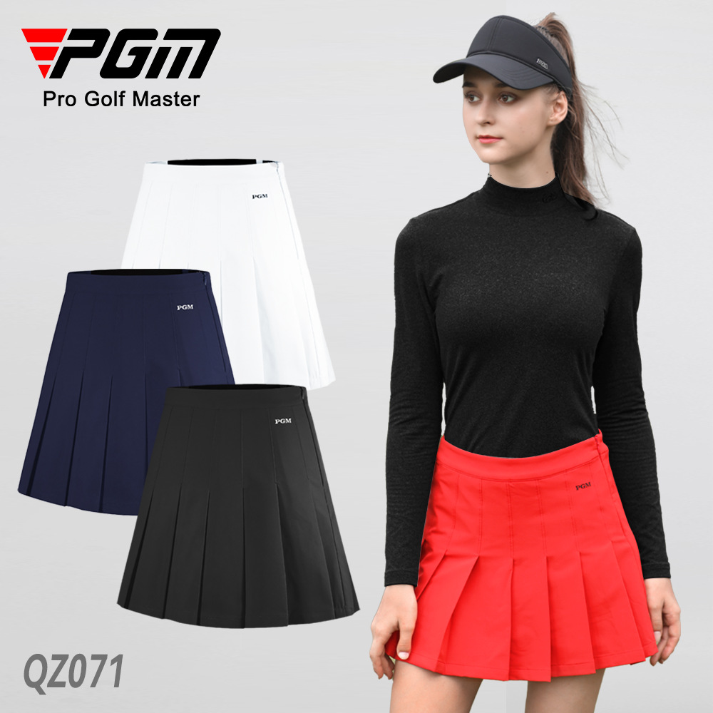 Váy golf nữ xếp ly ngắn mùa hè phong cách thể thao — Qz071-váy ngắn màu đỏ, Qz071-váy ngắn màu xanh nước biển, Qz071-váy ngắn màu đen, Qz071-váy ngắn màu trắng