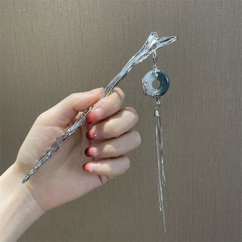 智贝主图_0渐变墨绿玉石发簪古风高级感新中式国潮风发饰簪子